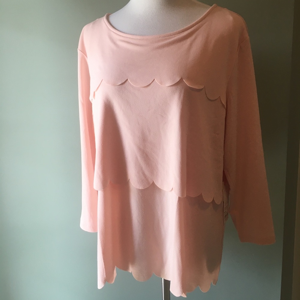 Pink Scalloped Blouse
